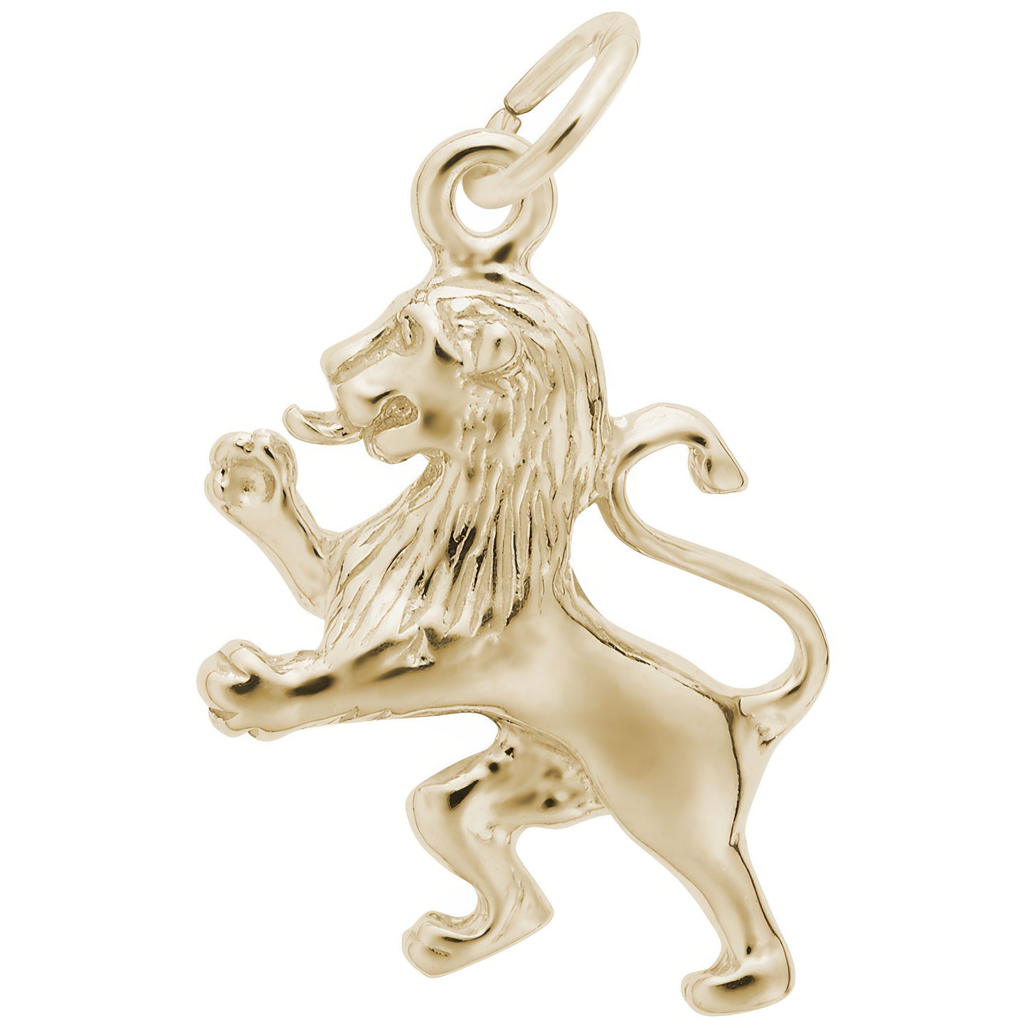 Ramped Lion Charm - Metal - Sterling Silver
