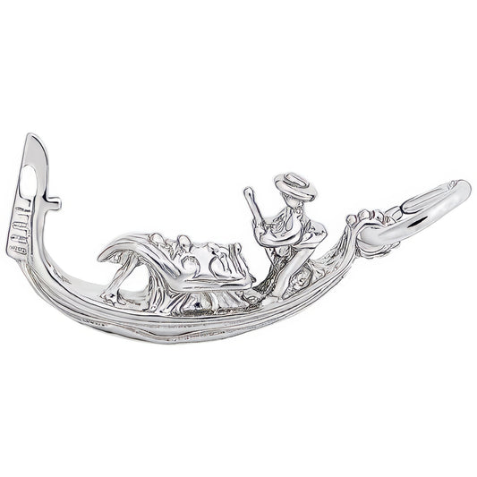 Gondola Boat Charm - Metal - Sterling Silver