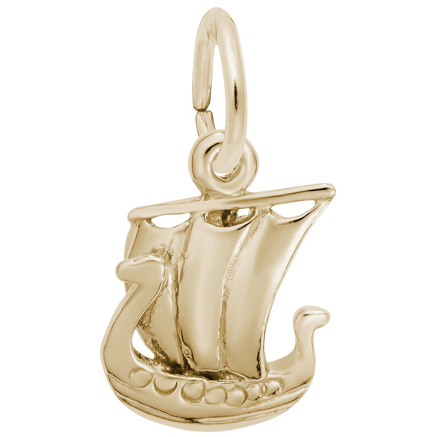 Viking Ship Charm - Metal - Sterling Silver