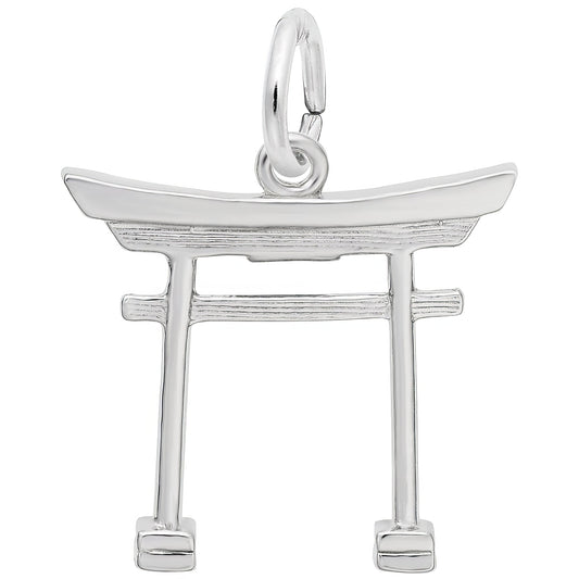 Japanese Torii Gate Charm - Metal - Sterling Silver