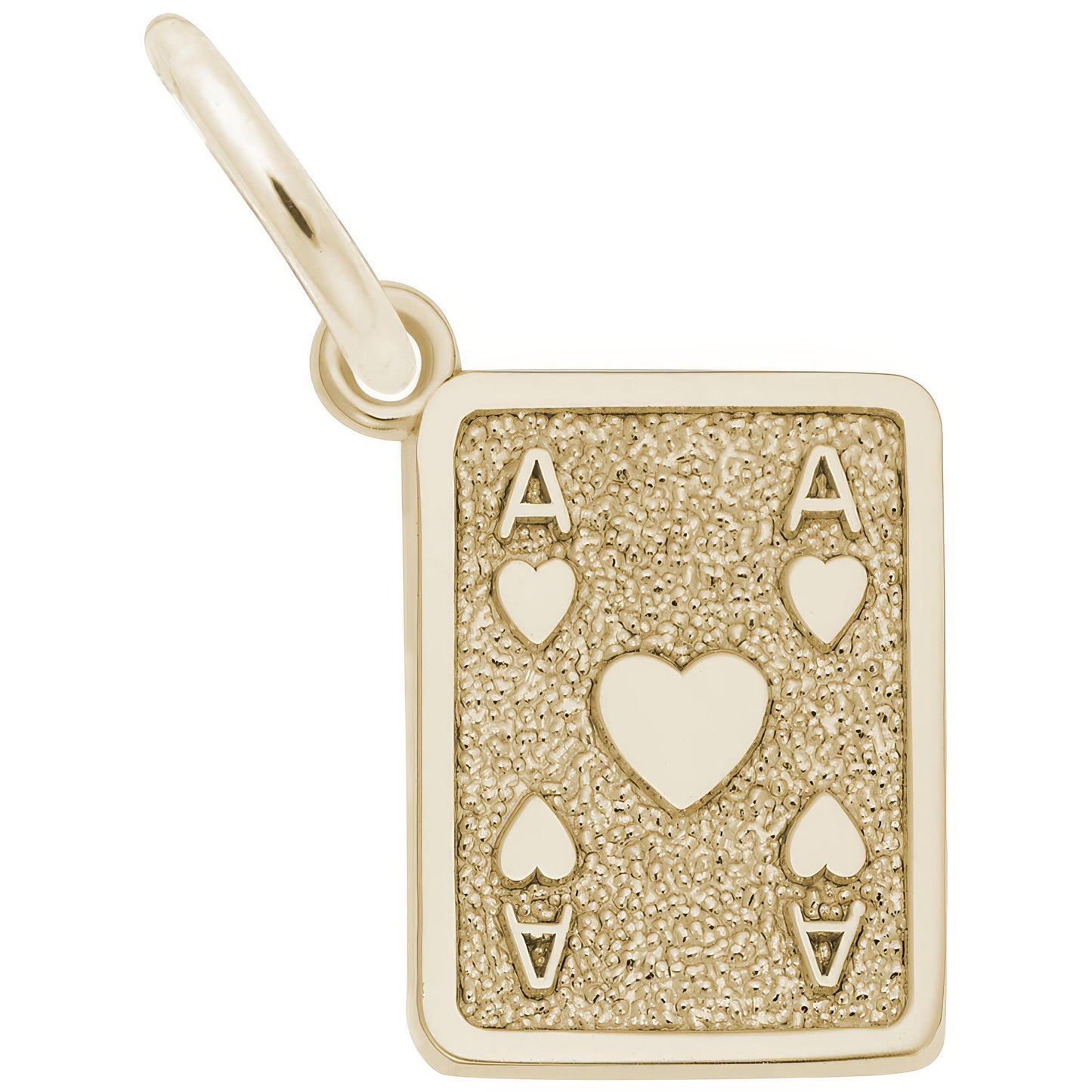 Ace of Hearts Charm - Metal - Sterling Silver