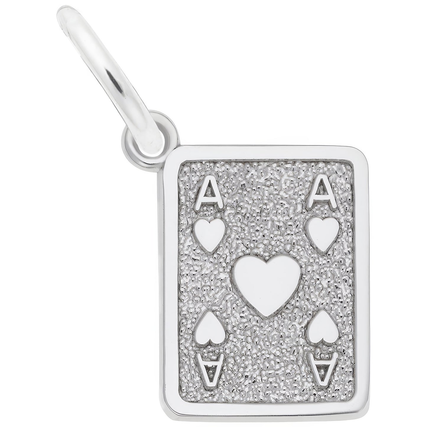 Ace of Hearts Charm - Metal - Sterling Silver
