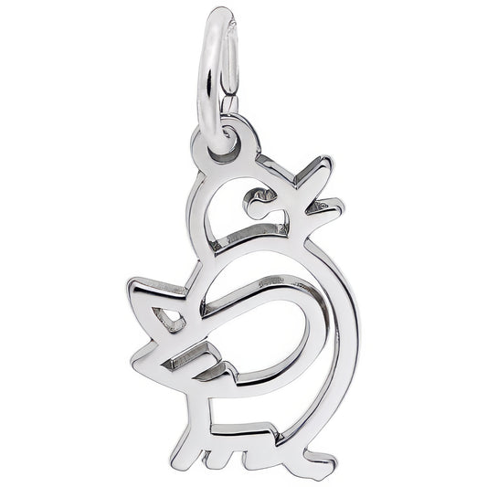Flappy Chick Charm - Metal - Sterling Silver