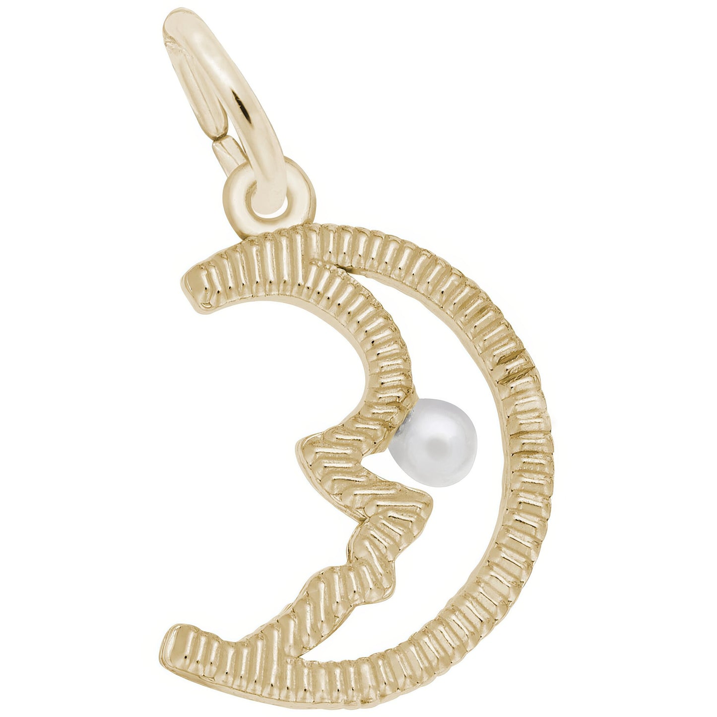 Sterling Silver Moon Charm - 16mm x 10mm