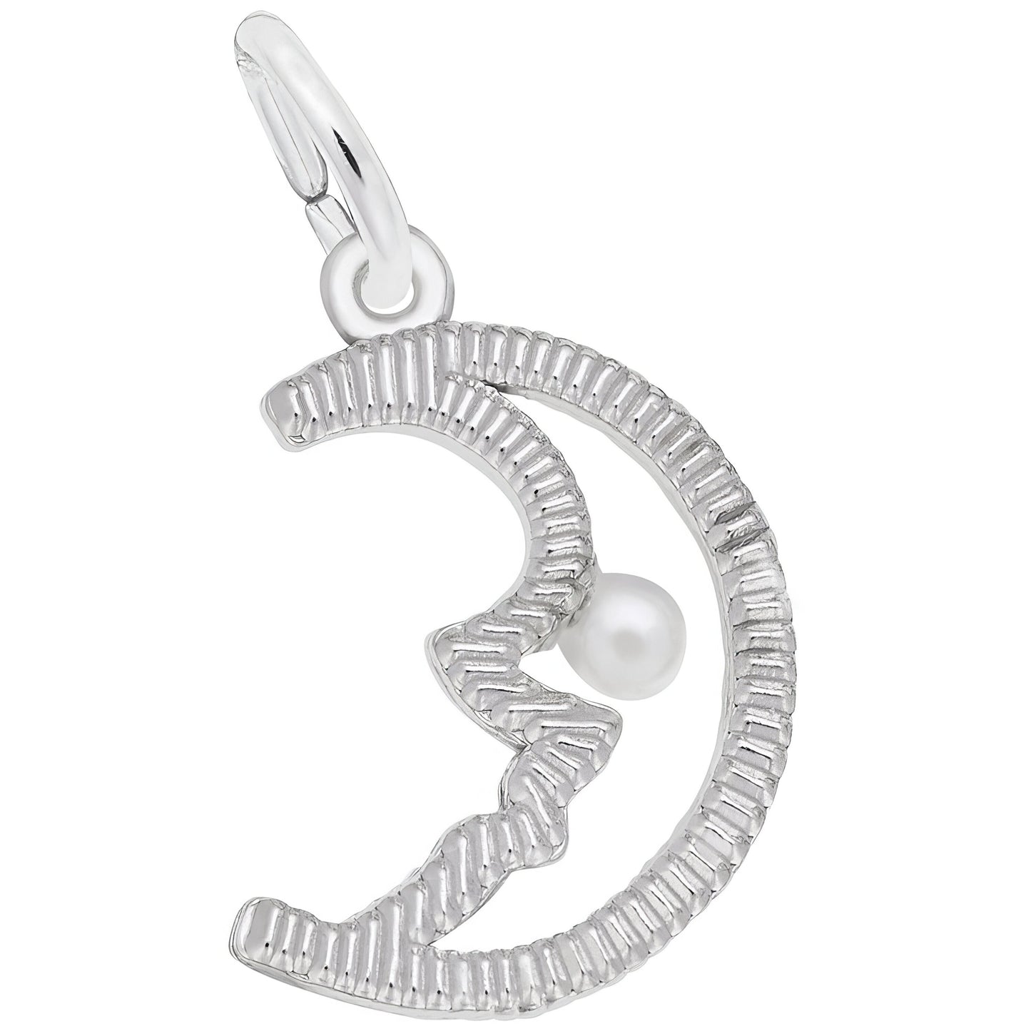 Sterling Silver Moon Charm - 16mm x 10mm