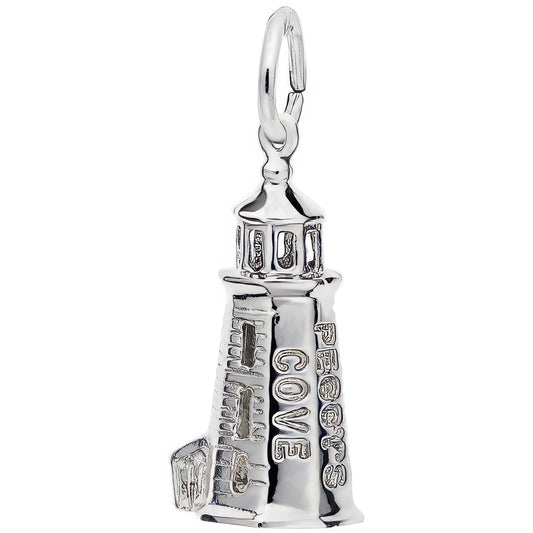 Sterling Silver Peggy's Cove Lighthouse Charm - 23mm x 10mm