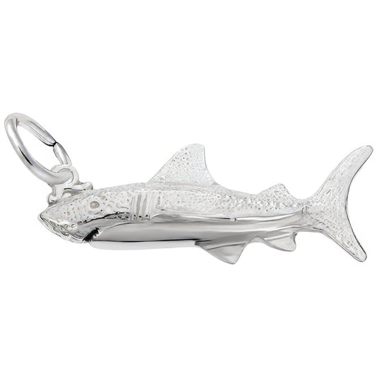 Great White Shark Charm - Metal - Sterling Silver