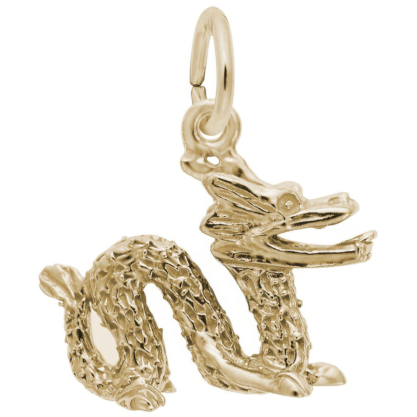 Chinese Serpent Dragon Charm - Metal - Sterling Silver