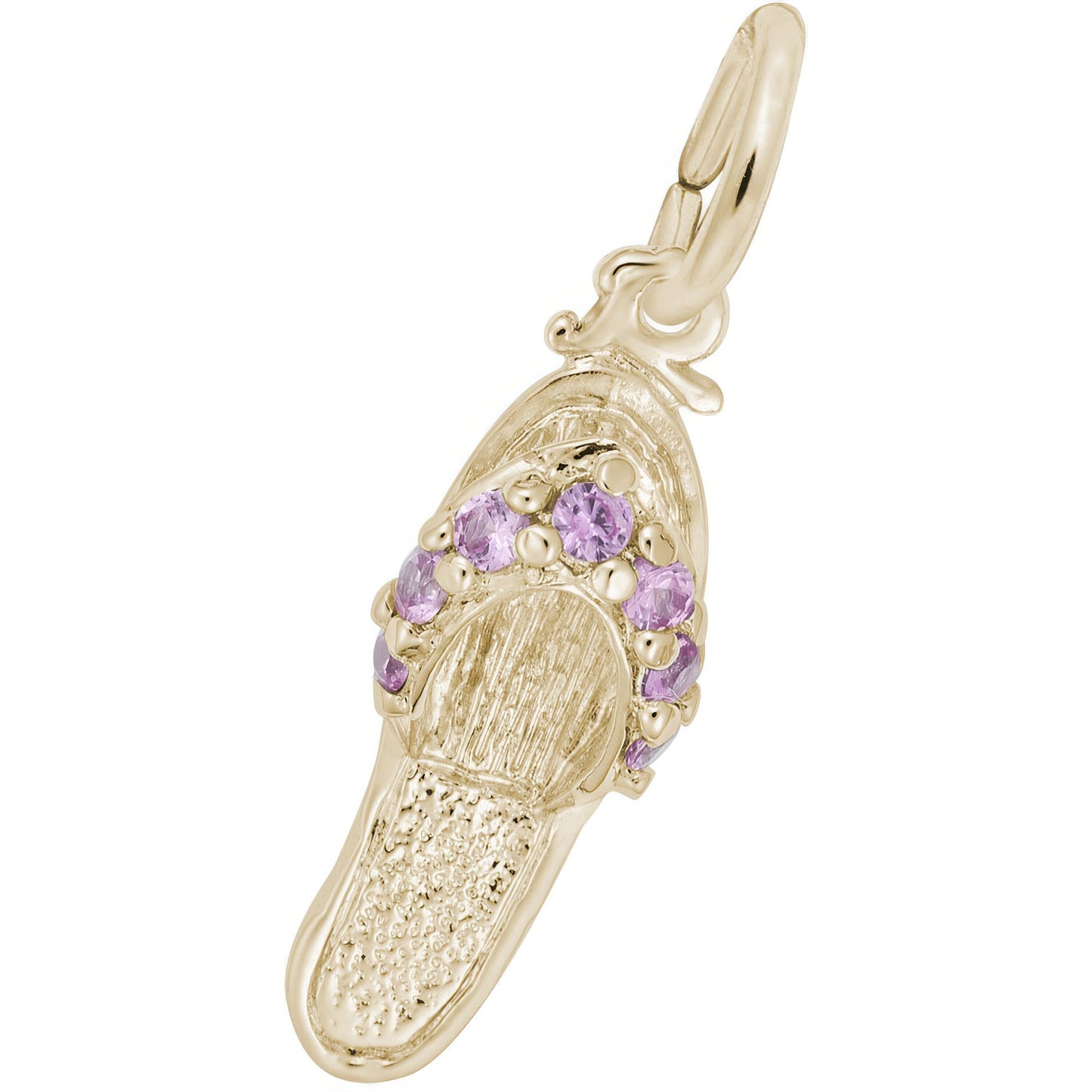 Jamaica Sandal w/Pink Synthetic Crystals Charm - Metal - Sterling Silver