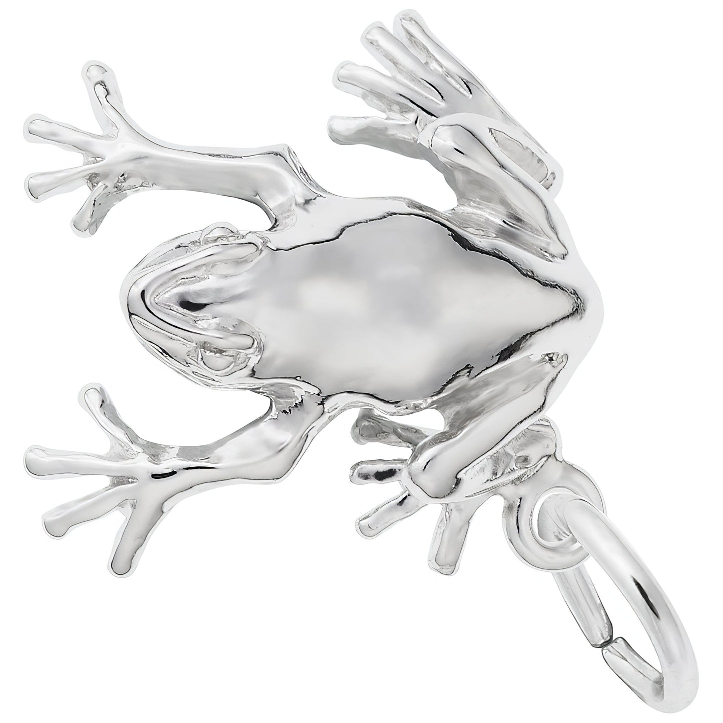 Sterling Silver Frog Charm - 16mm x 15mm