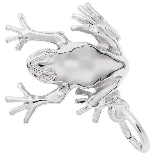 Sterling Silver Frog Charm - 16mm x 15mm