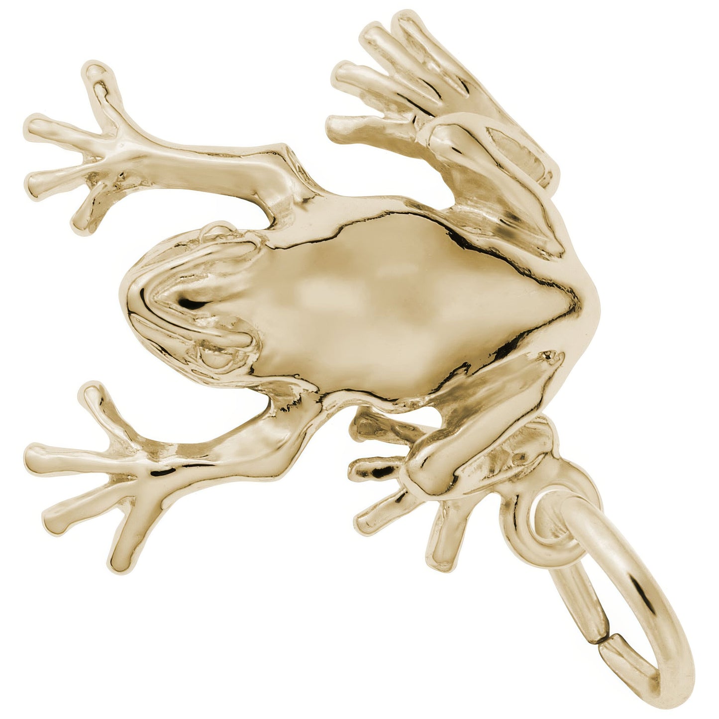 Sterling Silver Frog Charm - 16mm x 15mm