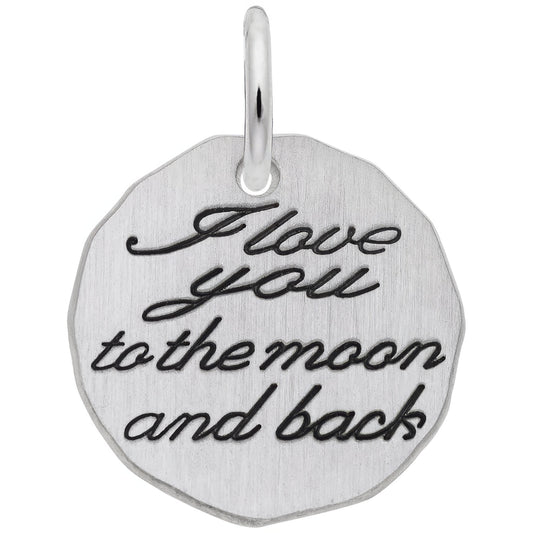 Sterling Silver I Love You to The Moon Charm