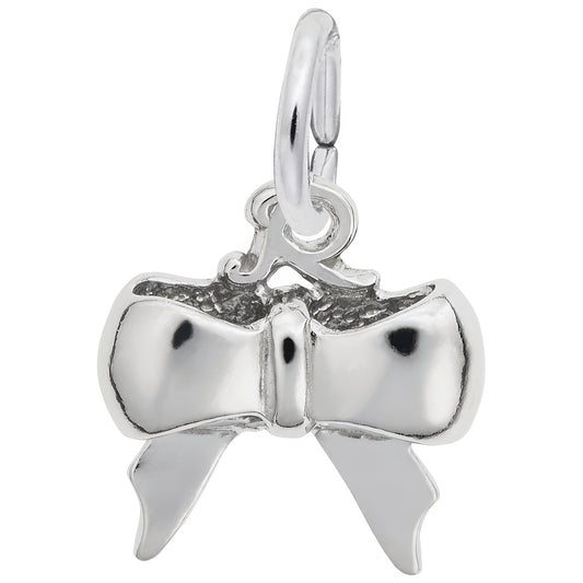 Sterling Silver Bow Charm - 10mm x 12mm