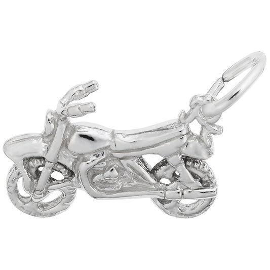 Dirt Bike Charm - Metal - Sterling Silver