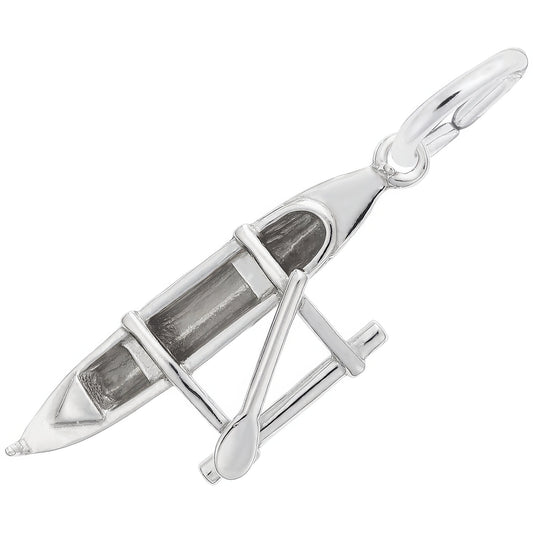 Outrigger Canoe Charm - Metal - Sterling Silver