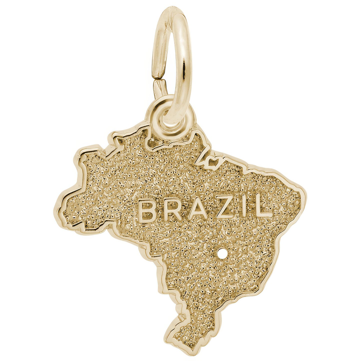 Brazil Map Charm - Metal - Sterling Silver