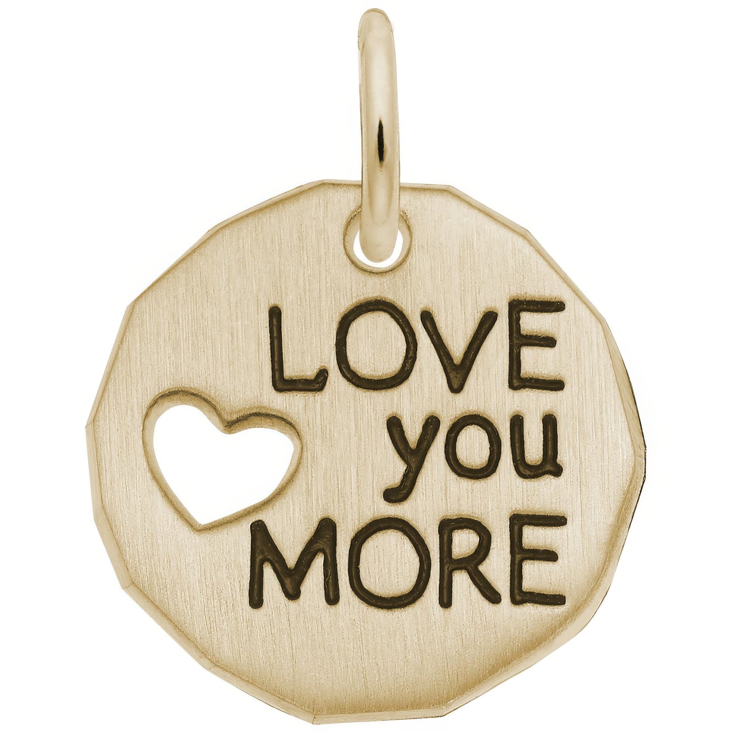 Sterling Silver Love You More Charm - 18mm x 18mm
