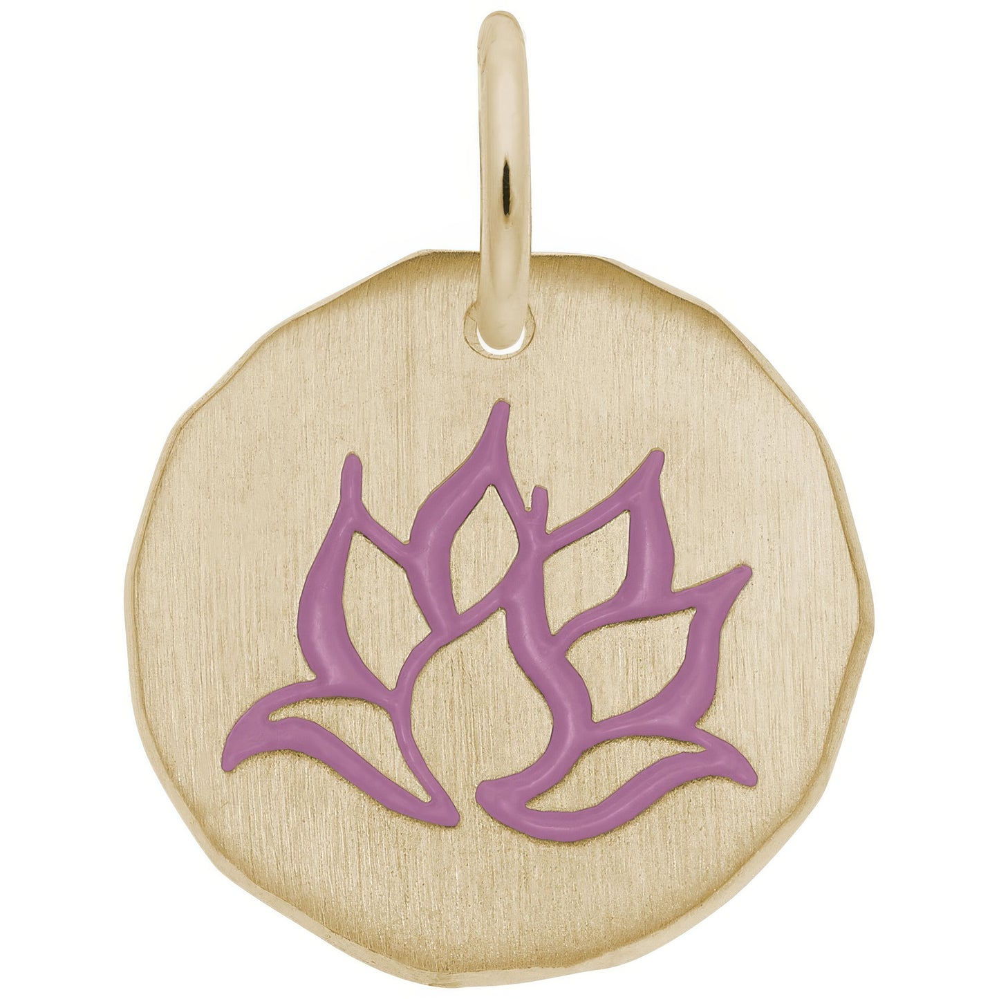Gold Plated Lotus Flower Charm - 19mm x 19mm