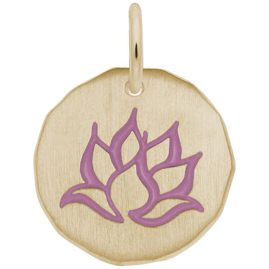 Gold Plated Lotus Flower Charm - 19mm x 19mm
