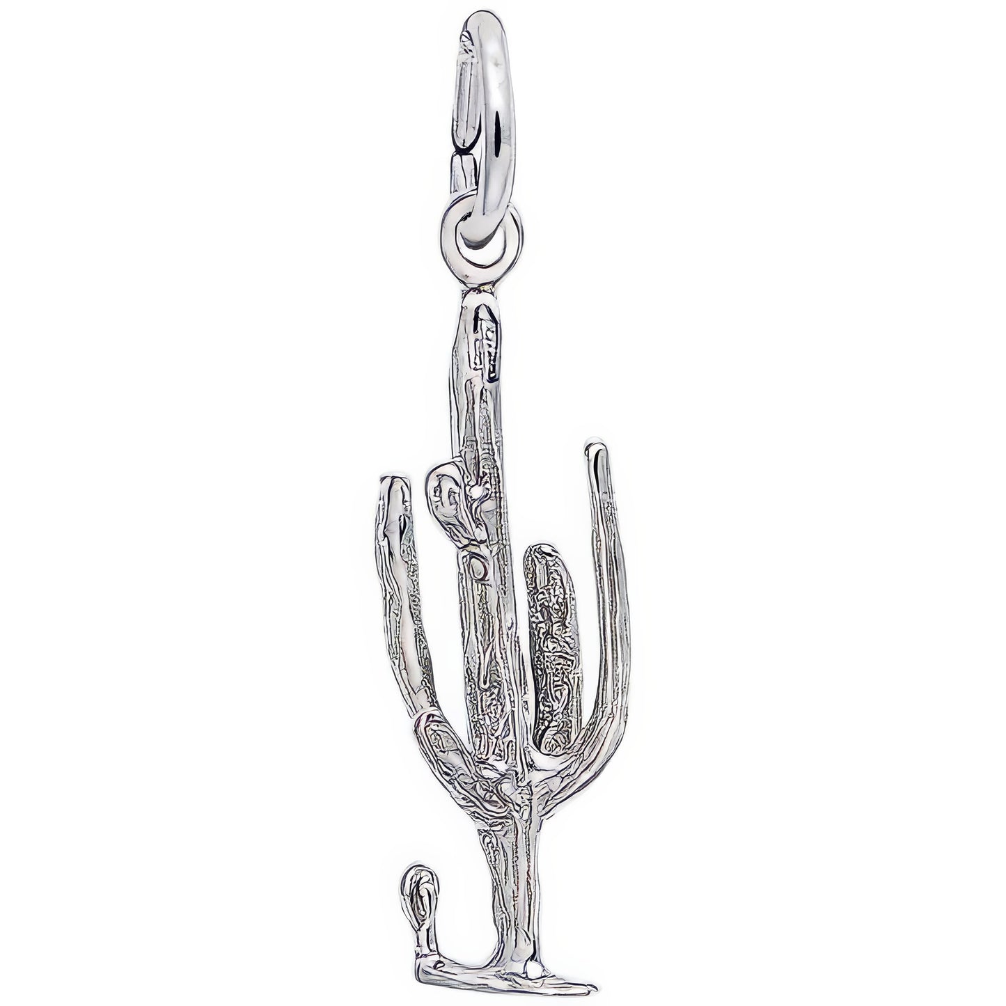 Sterling Silver Cactus Charm - 23mm x 10mm