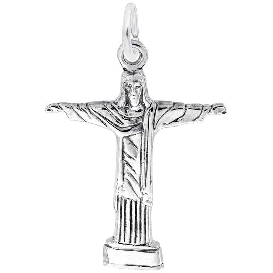 Jesus On Cross Charm, Sterling Silver