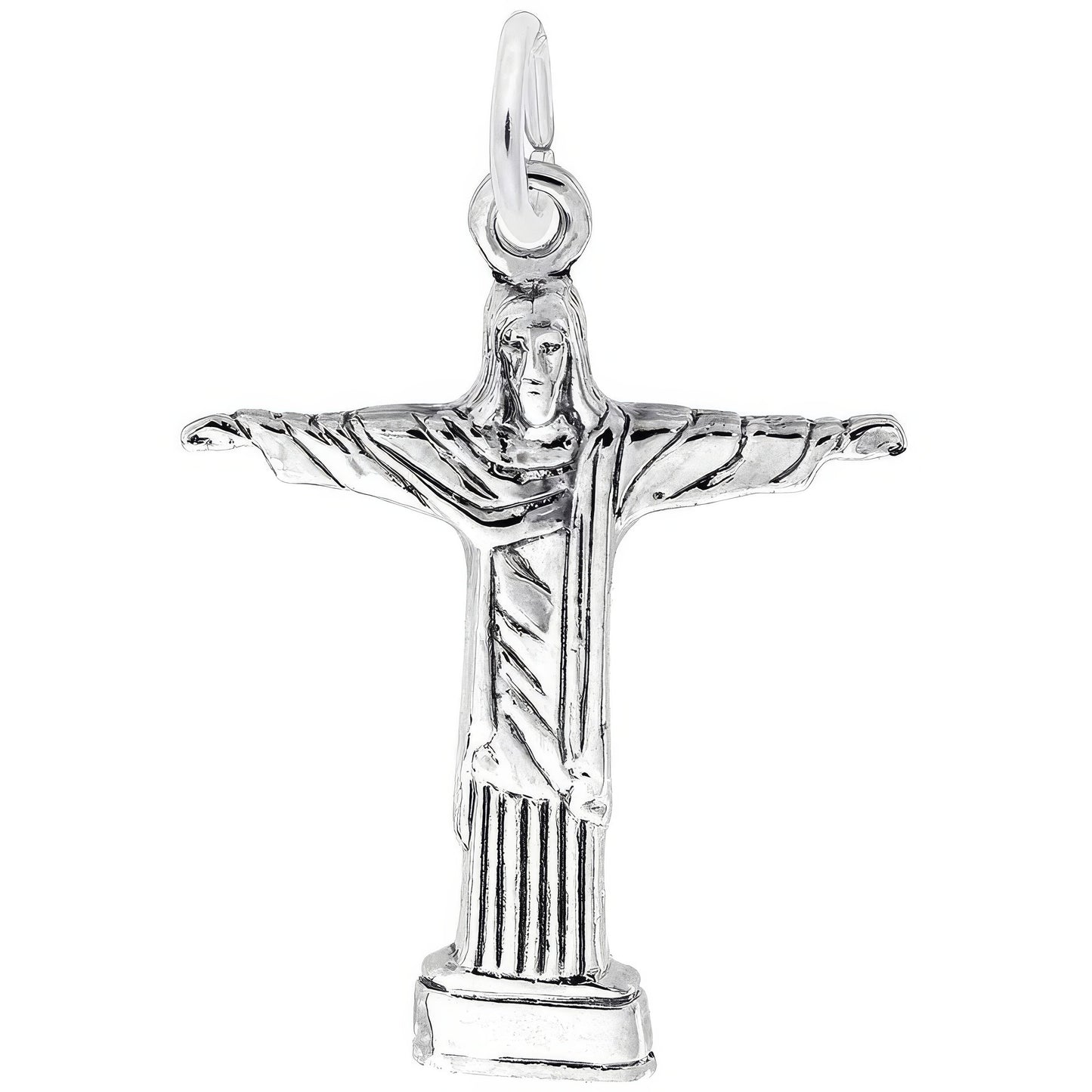 Jesus On Cross Charm, Sterling Silver