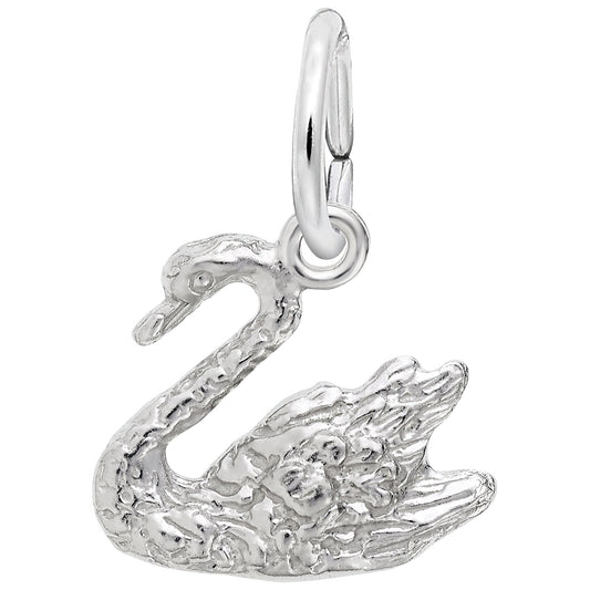 Swan Charm - Metal - Sterling Silver