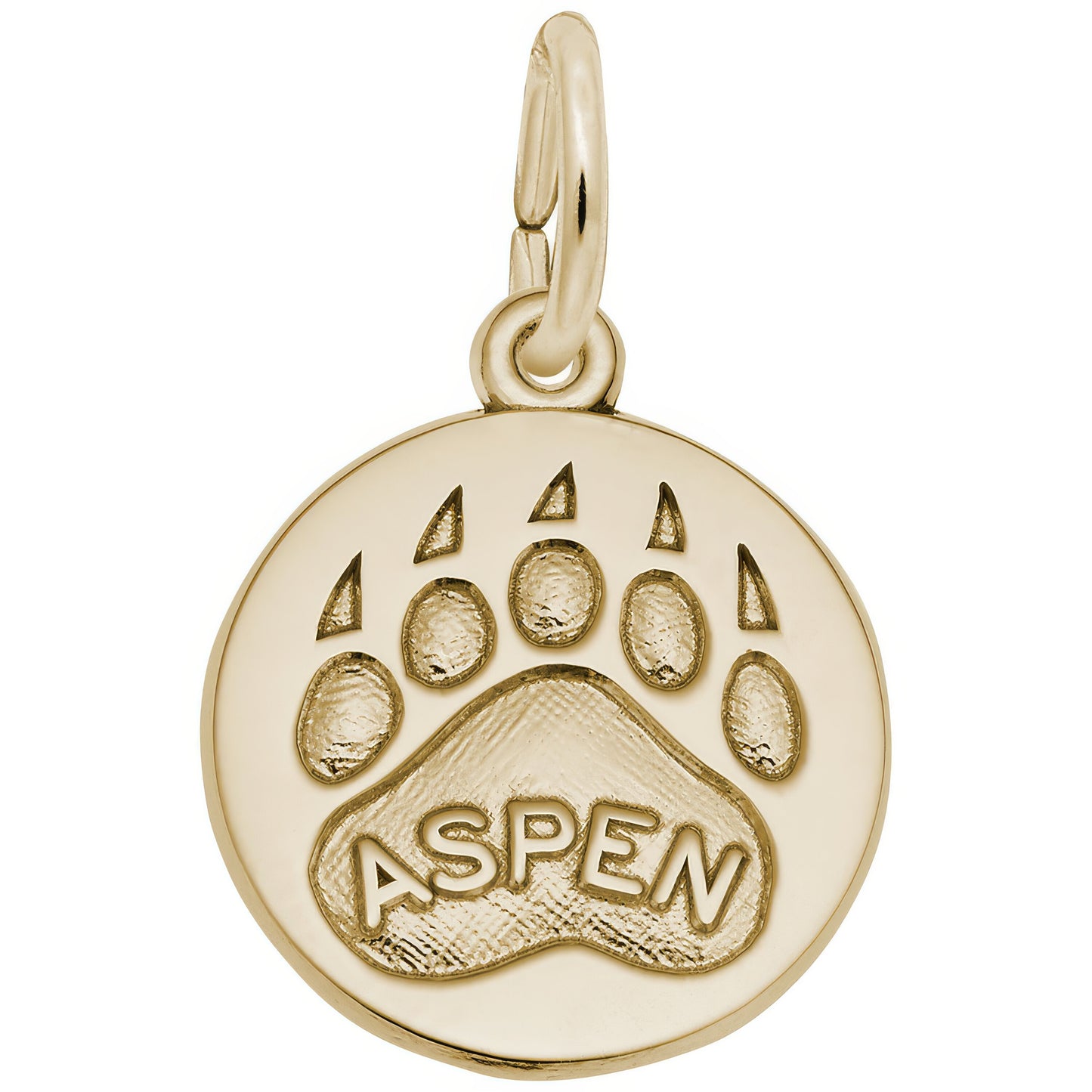 Aspen Bear Paw Print Charm - Metal - Sterling Silver