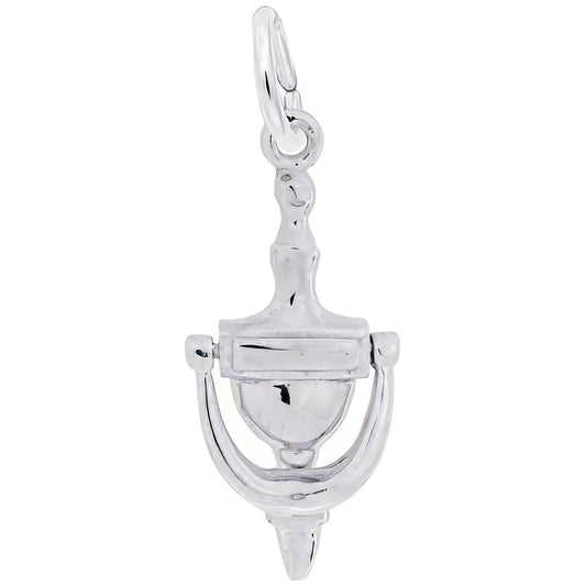 Door Knocker Charm, Sterling Silver
