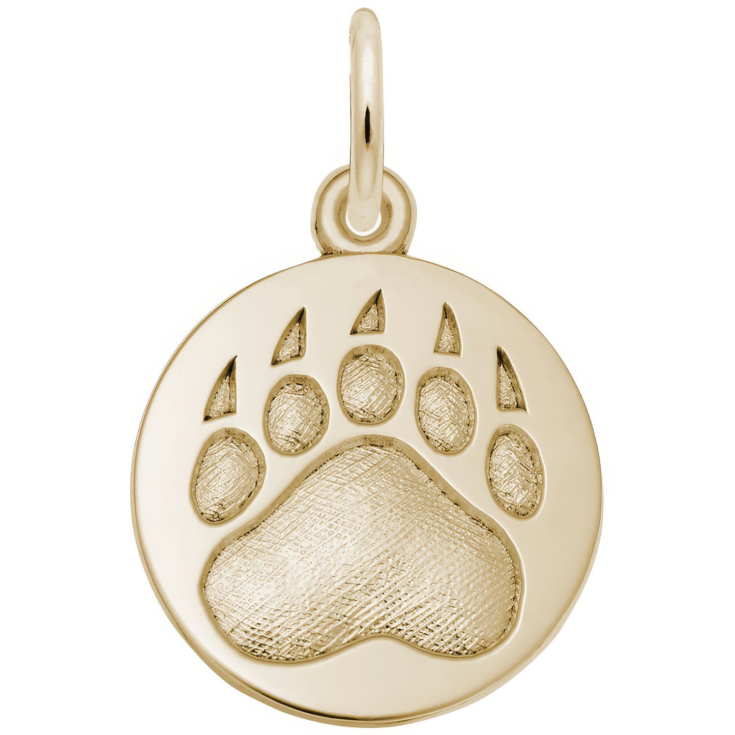 Sterling Silver Bear Paw Print Charm - 15mm x 15mm