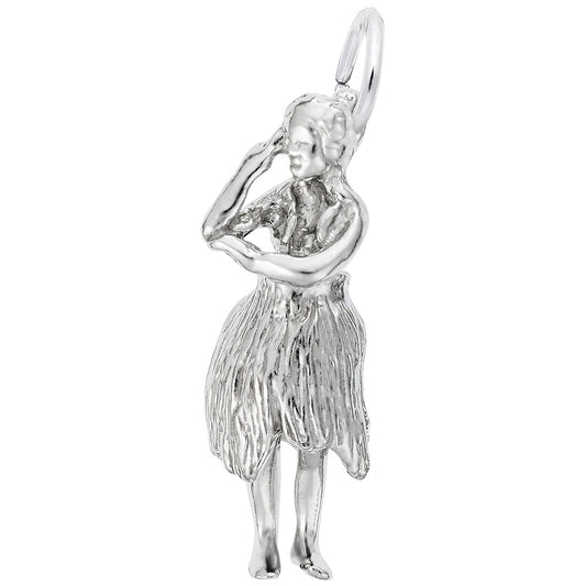 Hawaiian Dancer Charm - Metal - Sterling Silver