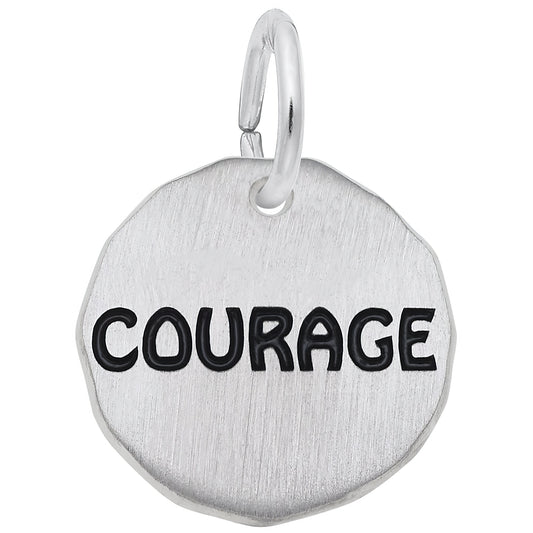 Sterling Silver Courage Charm Tag Charm