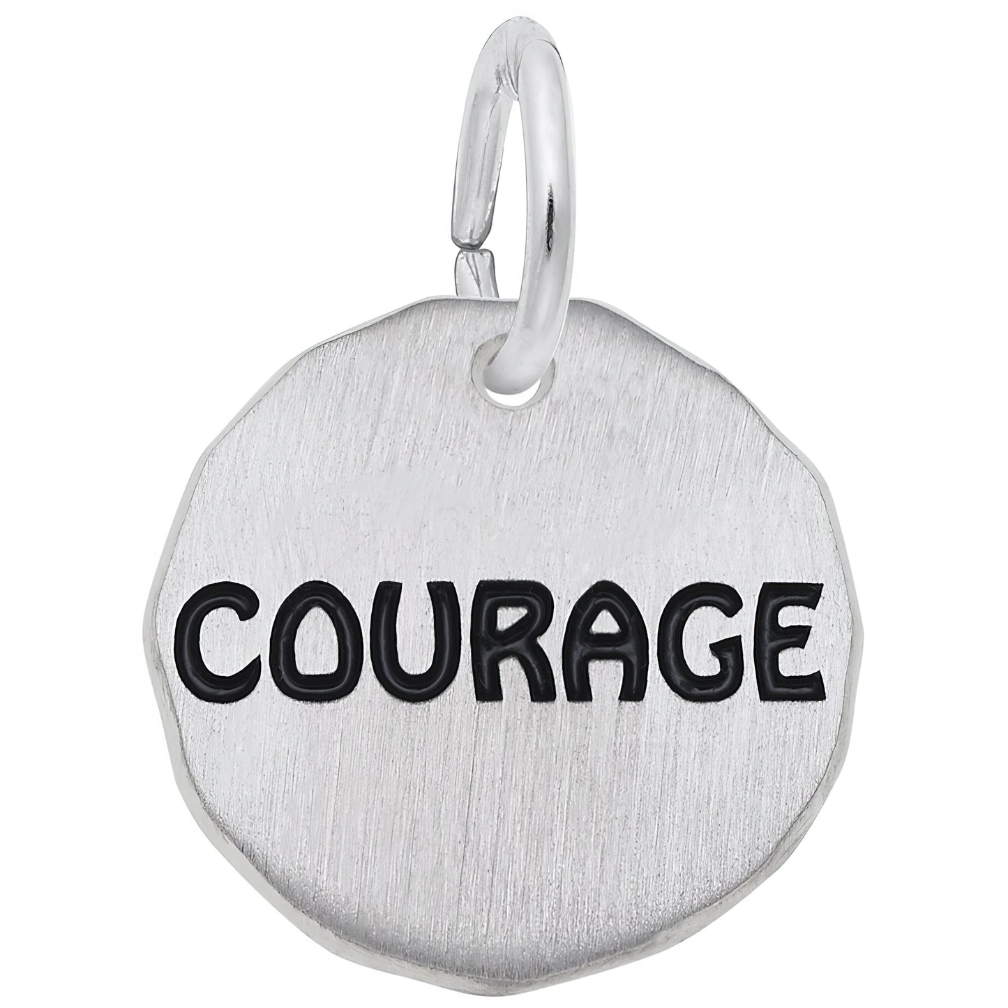 Sterling Silver Courage Charm Tag Charm