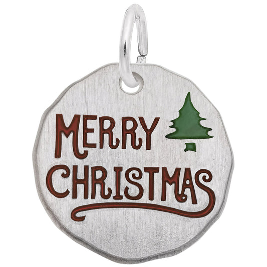 Charms Sterling Silver Merry Christmas Charm