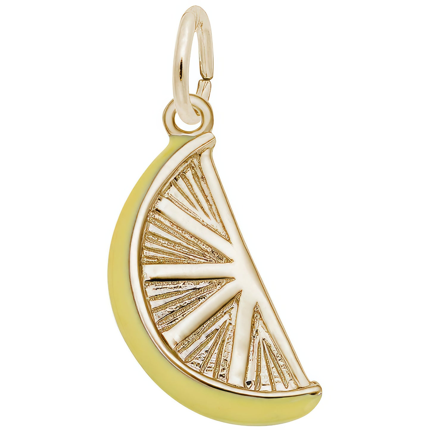 Sterling Silver Lemon Slice Charm - 10mm x 19mm