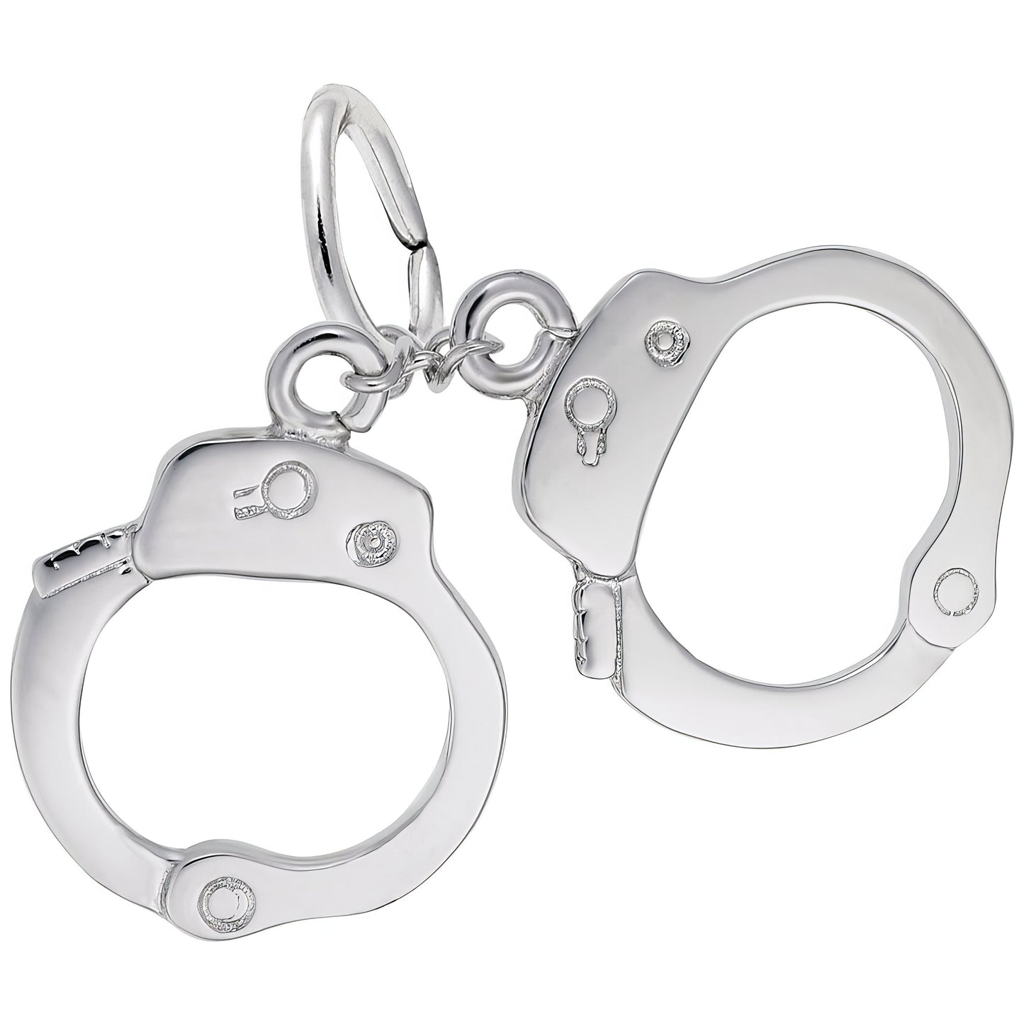 Sterling Silver Handcuffs Charm - 14mm x 14mm