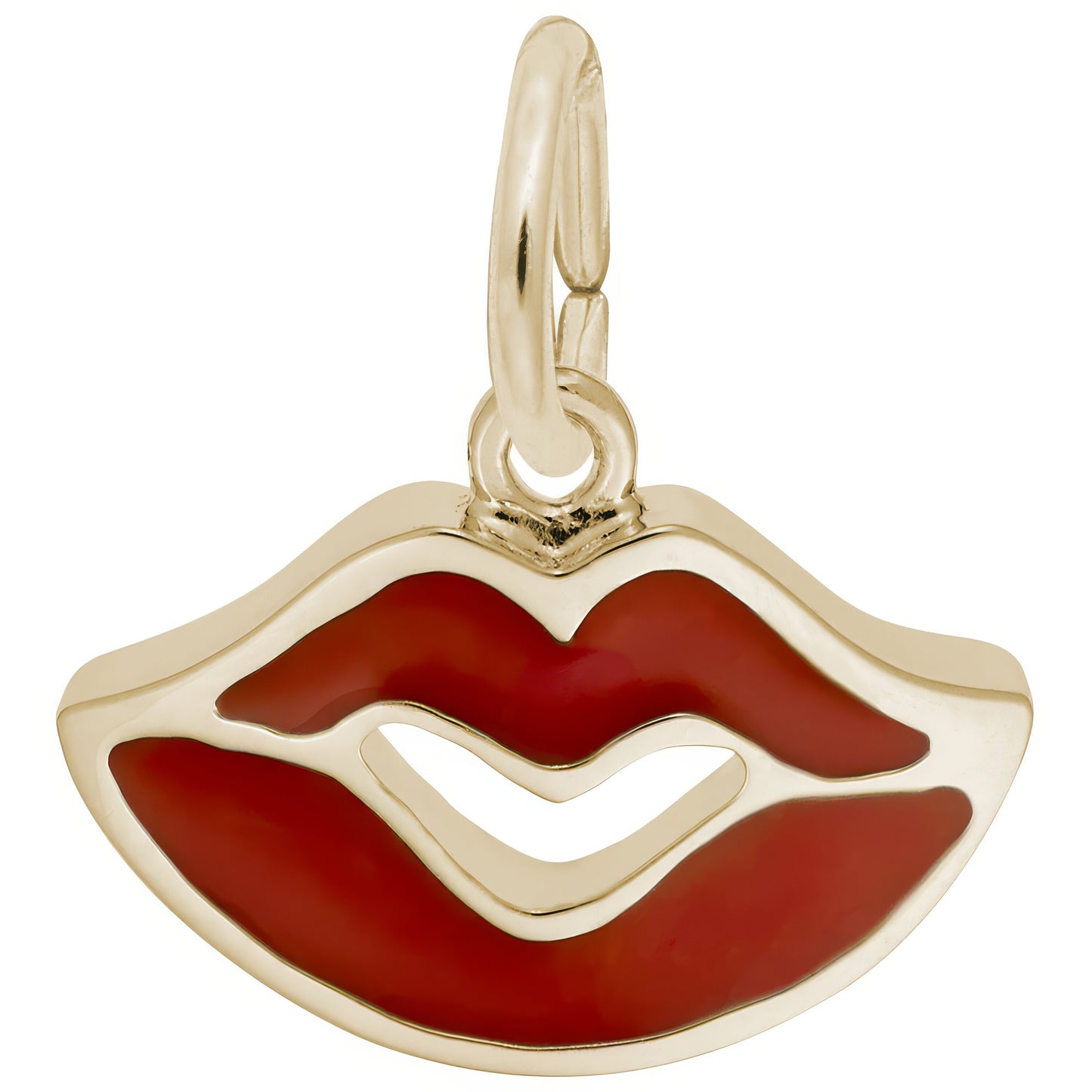 Sterling Silver Sealed With A Kiss Charm - 10mm x 15mm