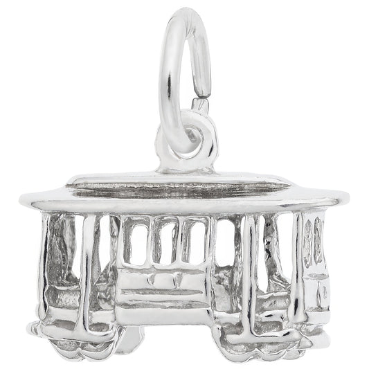 Sterling Silver Cable Car Charm - 9mm x 13mm