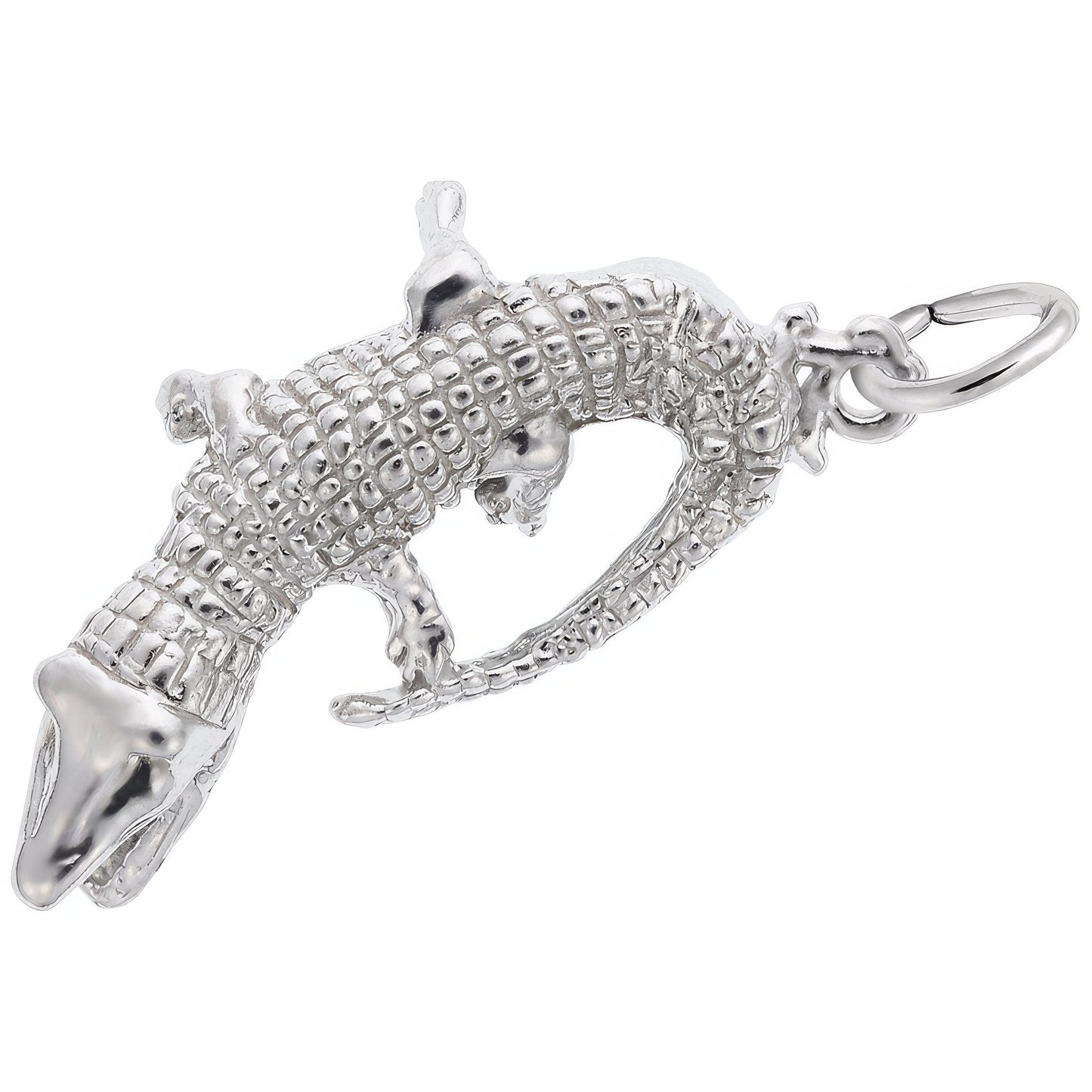 Snapping Alligator Charm - Metal - Sterling Silver
