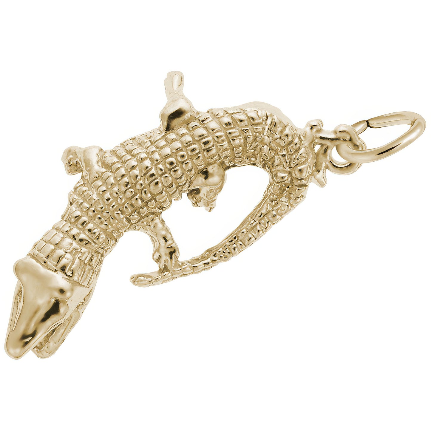 Snapping Alligator Charm - Metal - Sterling Silver