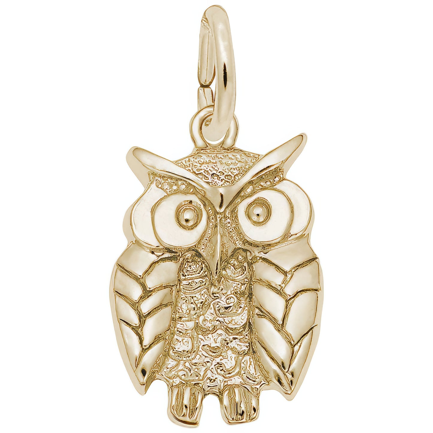 Sterling Silver Wise Owl Charm - 15mm x 12mm