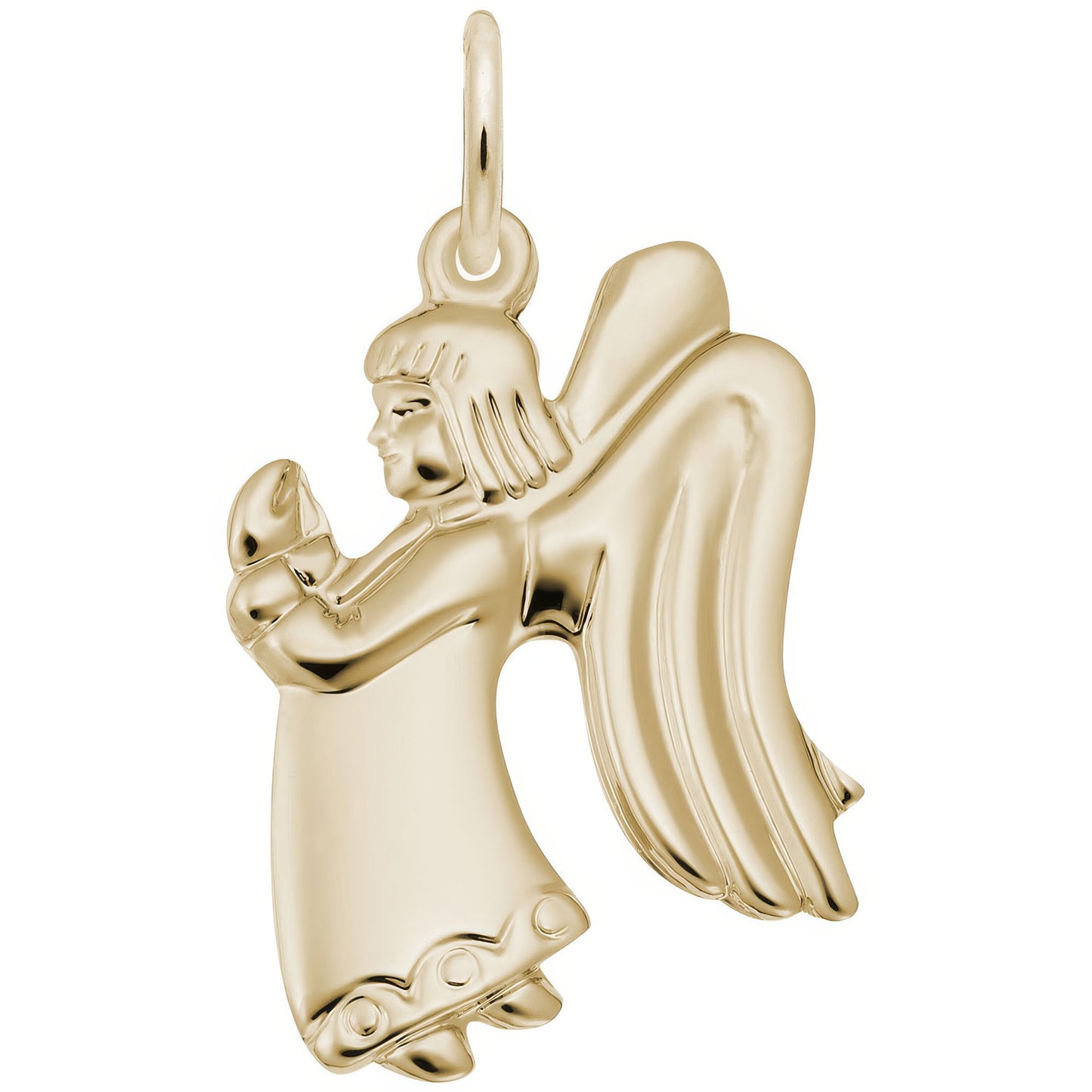 Sterling Silver Flat Praying Angel Girl Charm