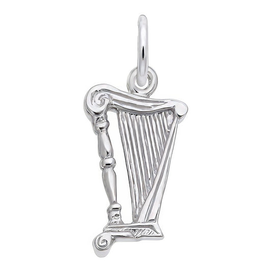 Harp Charm - Metal - Sterling Silver