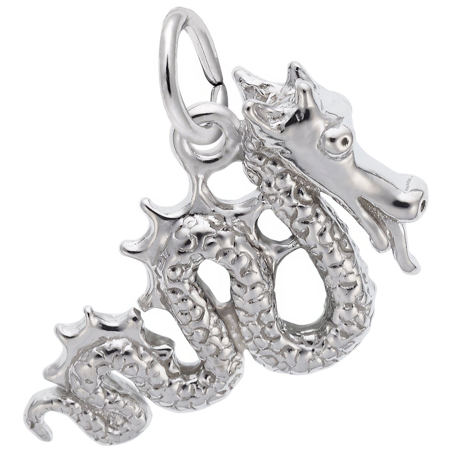 Serpent Dragon Charm - Metal - Sterling Silver