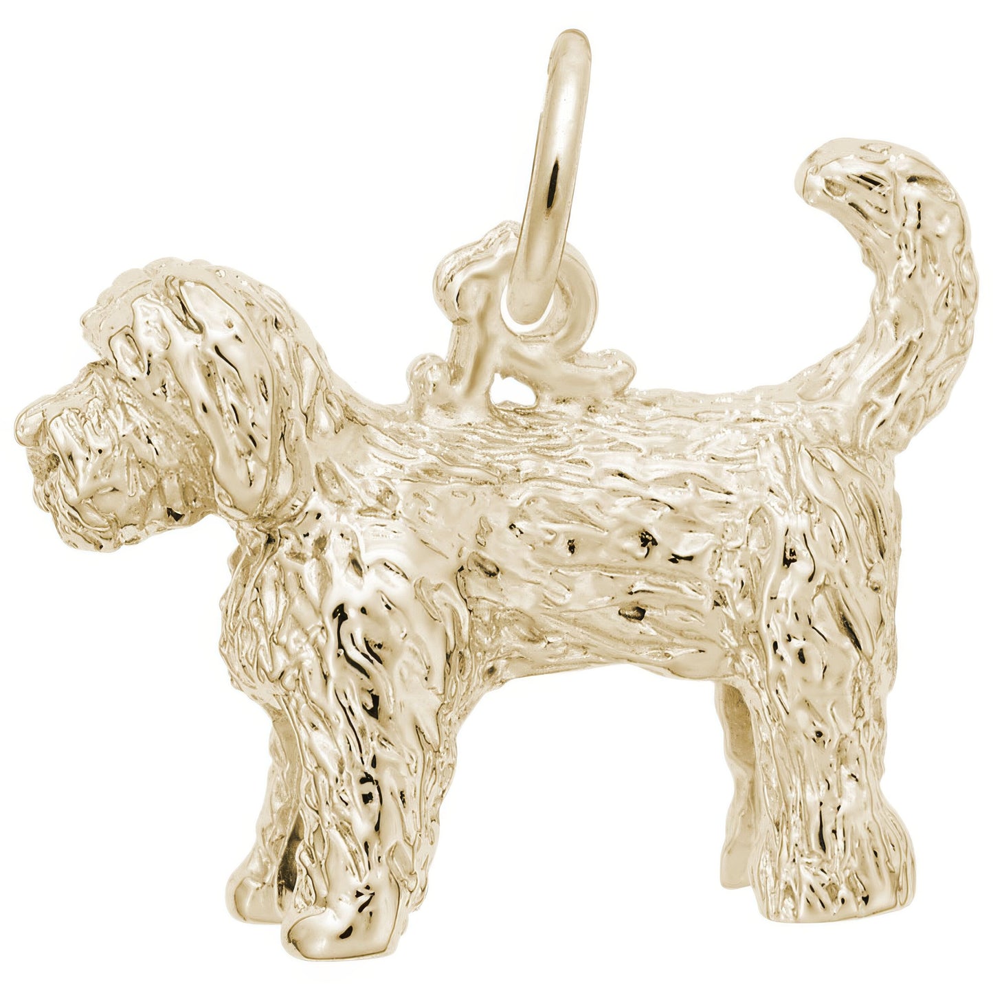 Sterling Silver Labradoodle Dog 3D Charm