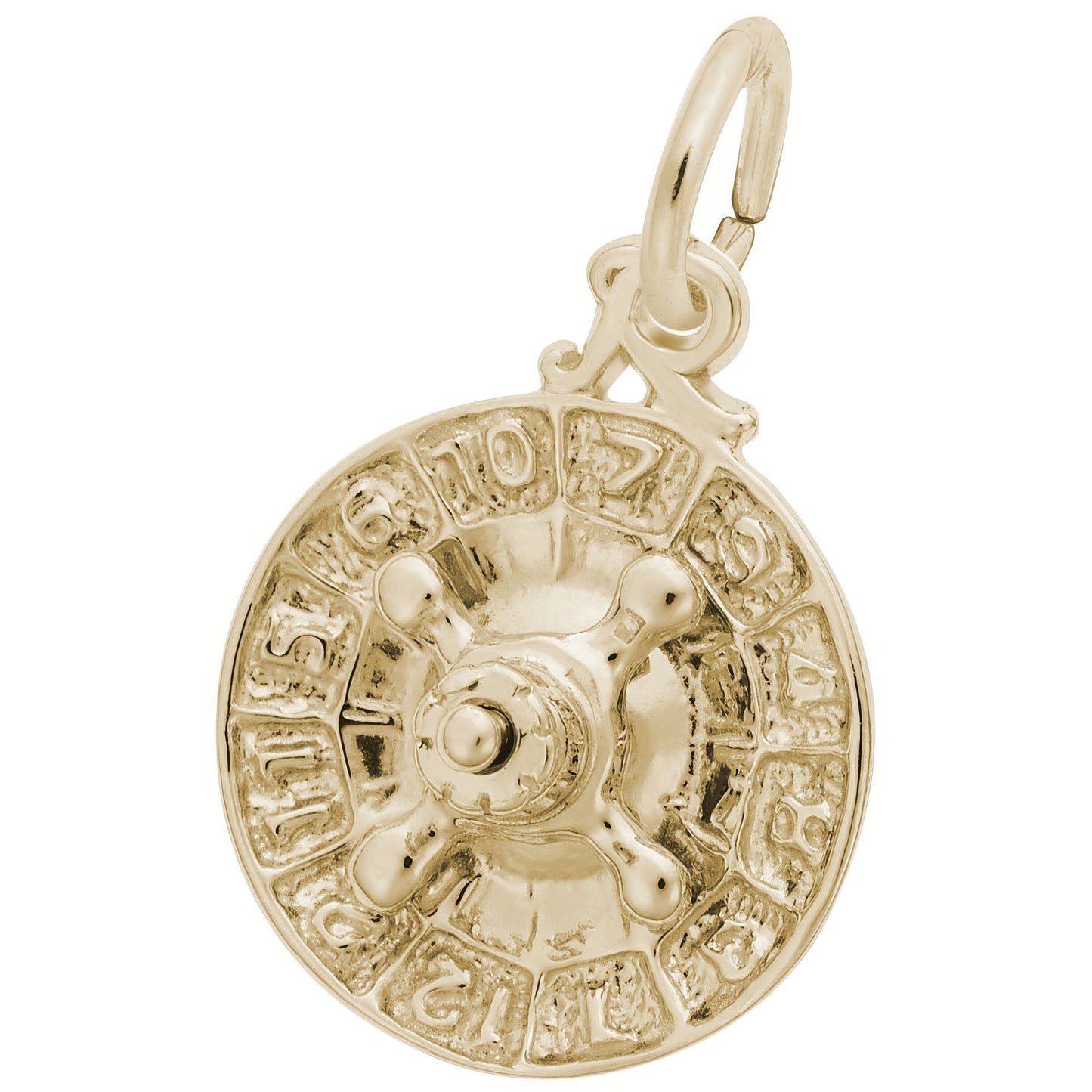 Roulette Wheel Charm - Metal - Sterling Silver
