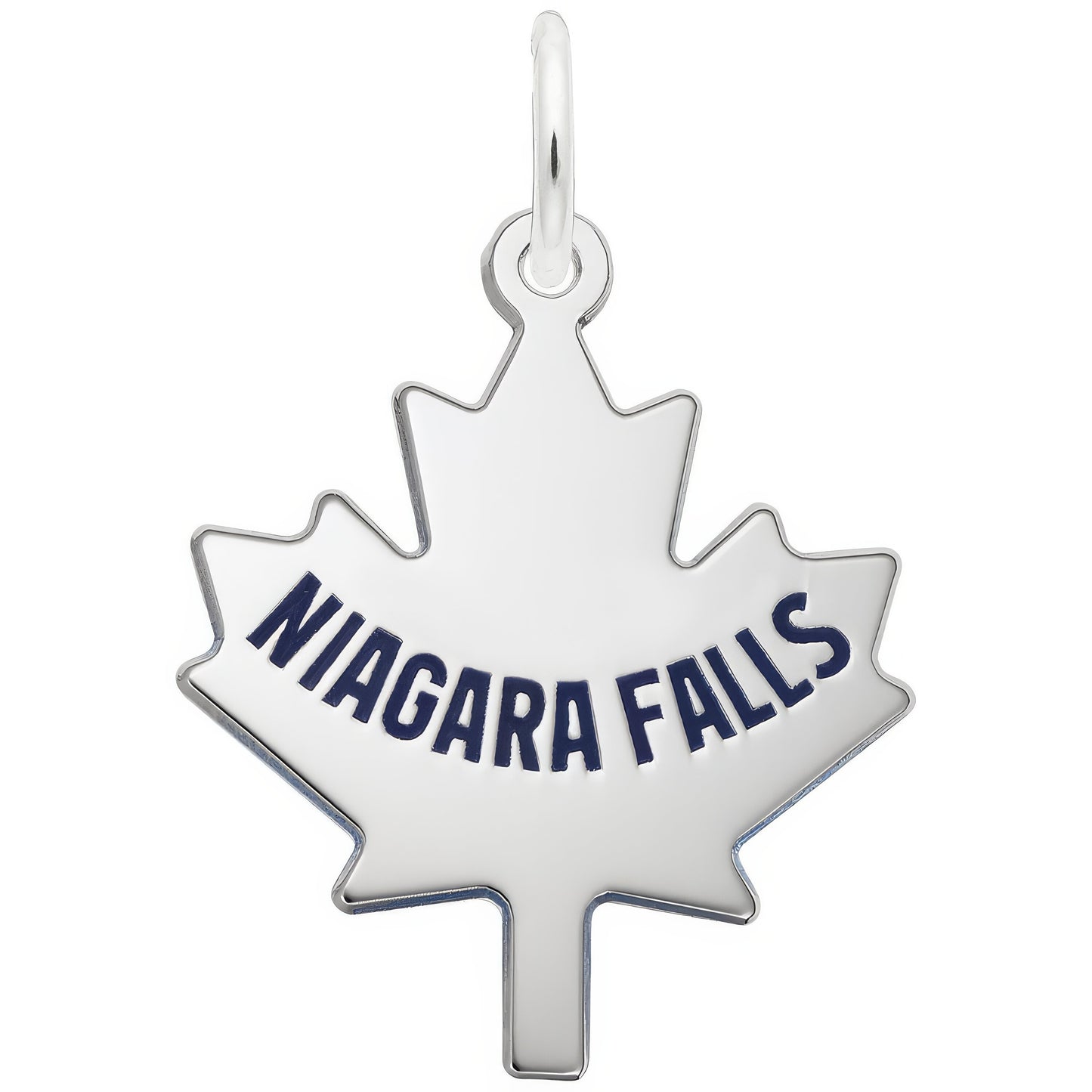 Sterling Silver Mleaf Lrg Plain Nia Falls Charm - 20mm x 18mm