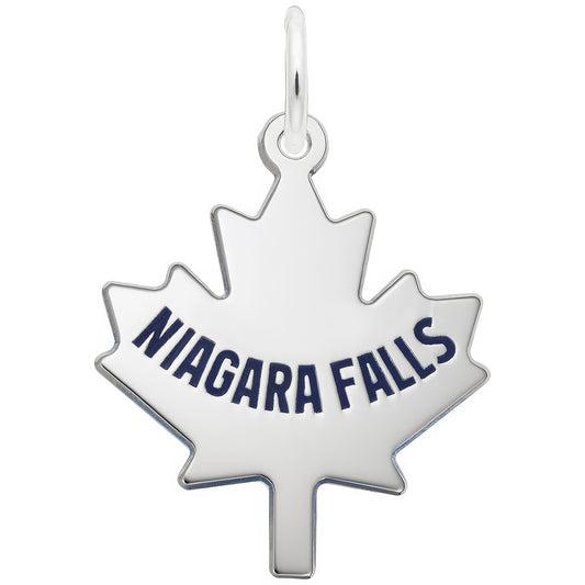 Sterling Silver Mleaf Lrg Plain Nia Falls Charm - 20mm x 18mm