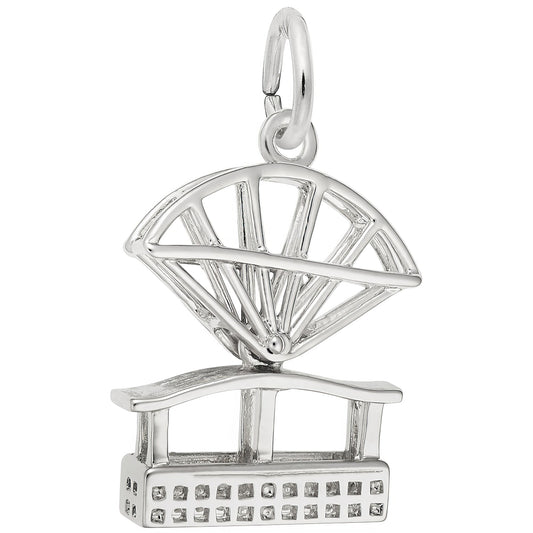 Aero Car w/Open Bottom Charm - Metal - Sterling Silver
